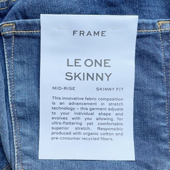 NWT Frame Jeans Le One Skinny Kodak Women’s Size Size 2 Fits Women’s Size 29-34 - Picture 9 of 14